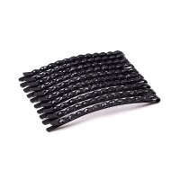 盘发黑钻一字夹发夹饰品边夹刘海小卡子夹子黑色镶钻头饰发卡