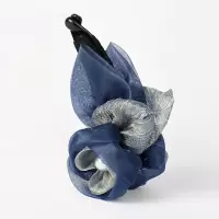 韩版百搭带齿防滑绢纱布艺花朵香蕉夹后脑勺盘发马尾发卡成人竖夹