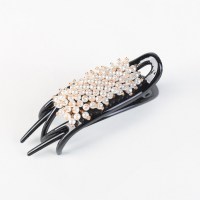 简约发饰品水晶串珠香蕉夹顶夹成人百搭盘发马尾发卡夹子抓夹
