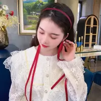 苏发箍女百搭外出水钻头饰耳环一体头箍后挂式森系仙发卡发饰