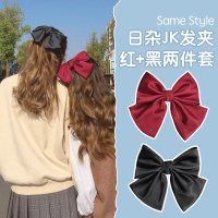 韩版jk红色大蝴蝶结头饰发夹后脑勺发饰发绳仙发卡顶夹夹子