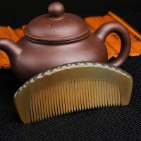 牦牛角梳子女长发黄牛角梳直发顺发家用按摩刻字木梳