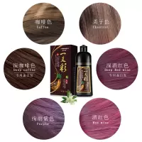 遮盖白发染发剂一支黑植物泡泡染膏酒红色咖啡