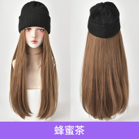 假发女长发毛线帽子带假发一体女秋冬长直发全头套式