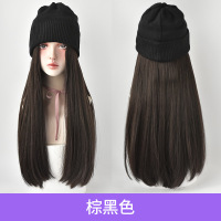 假发女长发毛线帽子带假发一体女秋冬长直发全头套式