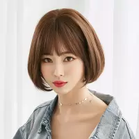 假发女短发波波头漫画刘海自然修脸齐耳内扣o头