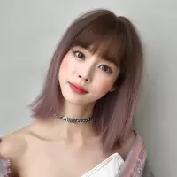 假发女短发漫画刘海蓬松修脸自然少女锁骨发全头套式短直发