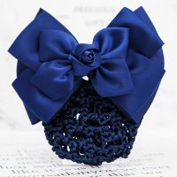 职业女头花移动电信酒店银行护士空姐员工韩版发夹发网兜