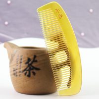 角牛角梳粗齿宽齿卷发打结个人护理头皮按摩梳绵羊角梳子
