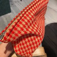 美摘本命年橘红大红色大容量化妆包帆布化妆品整理收纳袋|橘红中格色