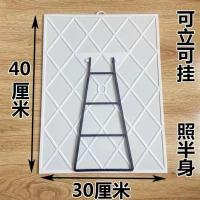 卫生间高清大号台式化妆镜子浴室家用桌面寝室梳妆镜女生墙式镜|超大号白色送挂钩