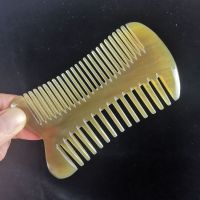 牛角梳头部经络按摩疏密齿防静电脱发篦子卷发便携双面角梳|疏密双面齿鱼骨梳+护理精油