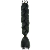 非洲脏辫假发色大辫子单色雷鬼化纤braids hair extension|A23(墨绿)