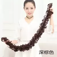 毛毛虫发圈真发头饰缠绕式丸子头假发女蓬松花苞头盘发器汉服发饰|深棕色