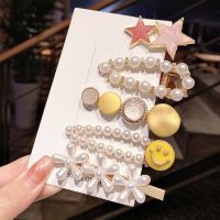 珍珠发夹ins一字夹简约发卡成年女夹子头饰顶夹少女边夹|语琴5件套