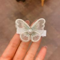 嫣然一笑杨越同款珍珠发饰珍珠编发链蝴蝶发夹一套儿童简单版|蝴蝶发夹1个