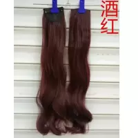 两片装长卷发接发片两卡夹接发片大波浪仿真加厚假发片女|酒红色[两片装] 60cm加厚