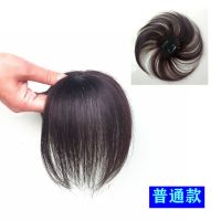 假发女头顶补发片真发遮白发假发片短发逼真轻薄自然补发块女|深棕色[无礼包] 普通款15cm