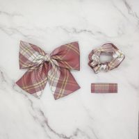 jk少女头饰蝴蝶结发夹大肠发圈手作小物套装组合韩版学生可爱皮筋|[树莓红茶]三件套