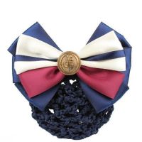 头花女职业盘发网护士蝴蝶结头饰发夹银行空姐工作网兜发饰品成人|杏色扣子佛(款)