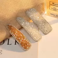 韩版ins水晶发卡水钻发夹珍珠发卡刘海发夹头饰bb夹发饰|水滴黄+水滴白+方形白-512