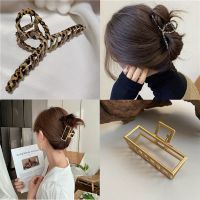 珍珠抓夹发夹成人豹纹金属发量多大号抓发夹子后脑勺鲨鱼夹|豹纹+方形