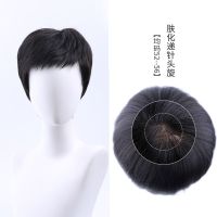 假发套男短发帅气中老年男士假发真人发丝平头毛寸头真发头套|TDW玫瑰网+递针头旋均码52-56