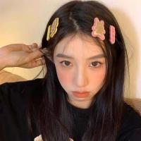刘海夹子头饰2021年新款韩式甜美可爱卡通动物侧边发夹发饰女|粉红小兔发夹