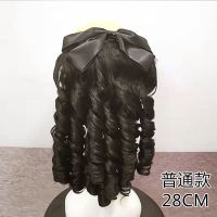 宫廷公主罗马卷假发螺旋复古卷发民国晚礼大上海大小姐插梳马尾卷|棕黑色 普通款