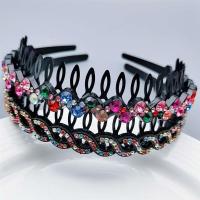 发箍带齿防滑简约水钻发卡百搭女发夹顶夹洗脸头饰夹子头箍|2个装[Z字七彩+八字七彩]