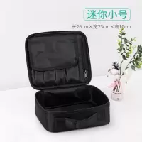 化妆包女便携ins手提大容量多层化妆品收纳美甲纹绣工具箱|[特小号]黑色+简约版化妆包