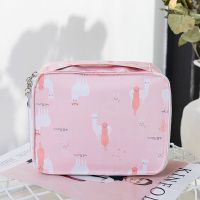 化妆包大容量韩版学生便携随身小号多功能少女心ins收纳袋洗漱包|矮款-粉色羊驼[防水加厚]-