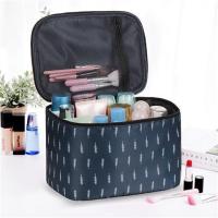 ins化妆包女便携大容量旅行防水随身少女心化妆品收纳盒袋箱|藏青麦羽毛黑色加大加高加厚升级