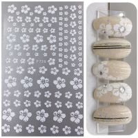 美甲贴纸3d立体指甲贴花春季少女心樱花指甲贴片防水持久甲油贴花|樱花贴纸F726(白色) 单贴纸