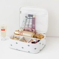 化妆包ins风火女大容量便携小号旅行随身洗漱收纳袋品防水|B款(白色仙人掌)升级加厚