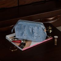 丝绒化妆包女便携大容量化妆品收纳袋洗漱包手提ins火旅行|巴洛克兰-手拿贝克款