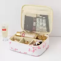 化妆包ins风火小号女便携大容量旅行随身袋洗漱包品收纳盒|NC格层化妆包B棕鸟