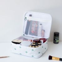 化妆包小号简约便携大容量多功能化妆品收纳包洗漱品收纳袋|加厚A款-白色仙人掌