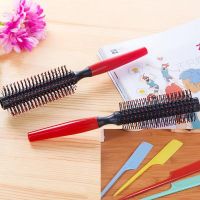 圆筒卷发梳圆滚梳子直发梳塑料梳子发廊美发工具圆形梳子滚筒梳|3个装圆筒梳[送尖尾梳3个]