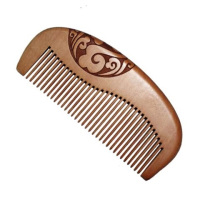 梳梳子木梳子梳子宽齿男女家用按摩梳|桃木雕花C款