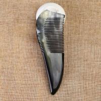 牛角梳子加大号加长加厚防静电女长发礼物家用按摩梳|12CM左右黑牦牛角[纯黑或黑花]