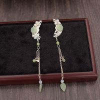 儿童汉服头饰全套苏中国风发饰小女孩古装配饰女童古风发夹步摇|绿玉一对