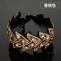 新款发卡丸子头器发夹后脑勺碎发夹子头饰日韩头发饰马尾扣|温文尔雅-香槟色 中号