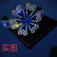 新款丸子头盘发器头饰水钻发夹头花饰品成人发卡马尾夹花苞头|[马尾扣-钻改蓝]中号1个