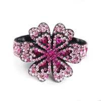 新款丸子头盘发器头饰水钻发夹头花饰品成人发卡马尾夹花苞头|[马尾扣-钻改粉]大号1个