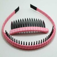 ins发箍可爱简约发饰学生百搭防滑布艺带齿洗脸头箍刘海夹女发卡|螺纹款西瓜红色组合