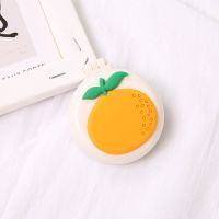 可爱少女心折叠气囊梳子卡通便携塑料气垫头部按摩梳子带化妆镜子|橙子 1个装