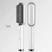 直发梳器不发直发卷发棒两用夹板负离子头发蓬松家用|5档+芯片+负离子[白]