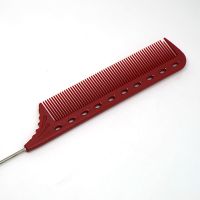 美发梳子理发梳子剪发梳子理发裁剪梳发廊发型师女发梳子|钢针玫红色尖尾梳