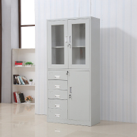 姬氏陆零 办公a4文件柜铁皮柜档案柜办公柜子资料凭证柜带锁公司员工储物柜带抽屉抽斗柜 偏五斗文件柜 0.6mm